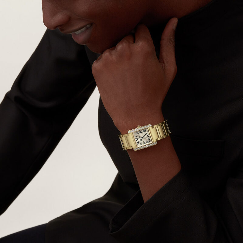 TANK FRANAISE WATCH MEDIUM MODEL QUARTZ MOVEMENT YELLOW GOLD DIAMONDS CRWJTA0040 - Image 10