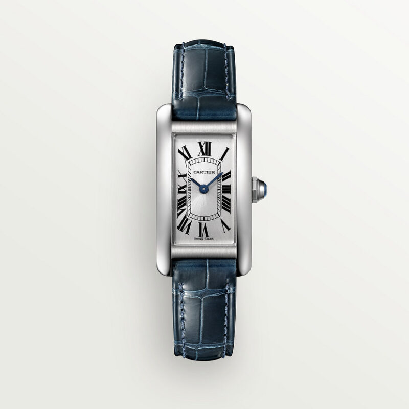 TANK AM??RICAINE WATCH SMALL MODEL QUARTZ MOVEMENT STEEL LEATHER CRWSTA0043
