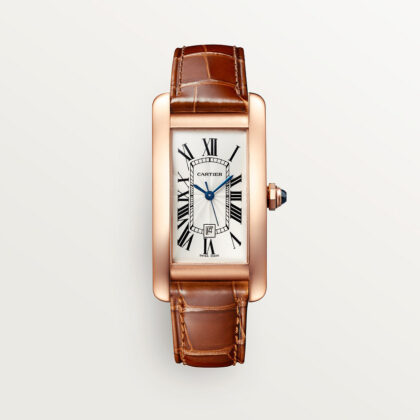 TANK AM??RICAINE WATCH MEDIUM MODEL ROSE GOLD LEATHER CRWGTA0046