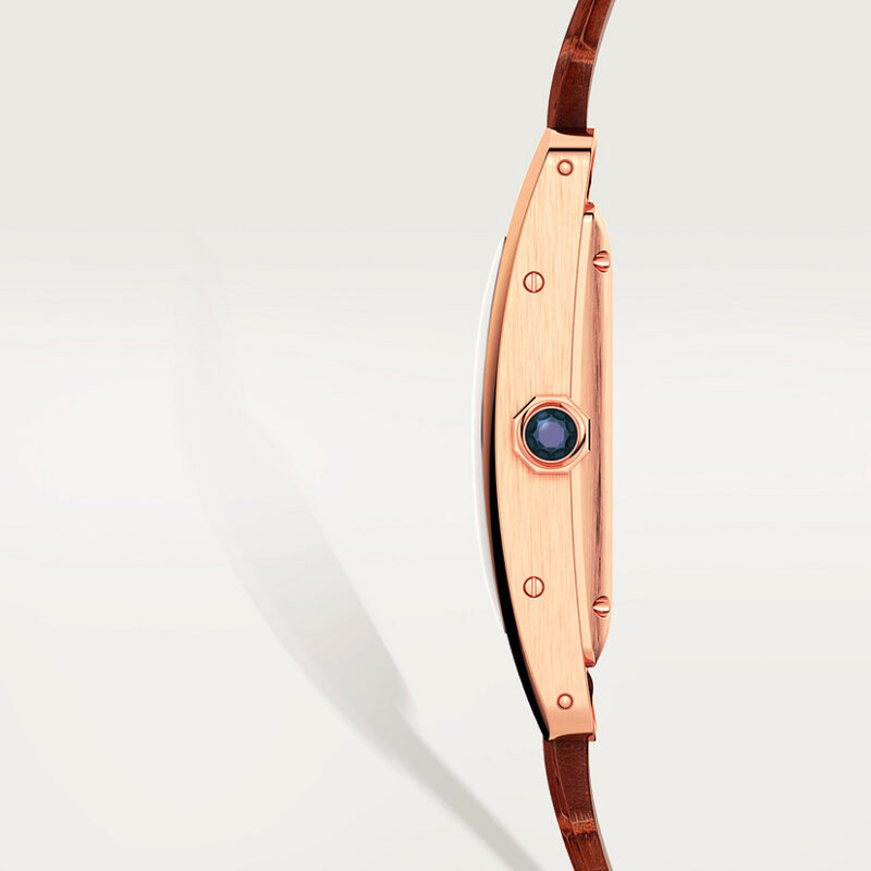 TANK AM??RICAINE WATCH MEDIUM MODEL ROSE GOLD LEATHER CRWGTA0046 - Image 6