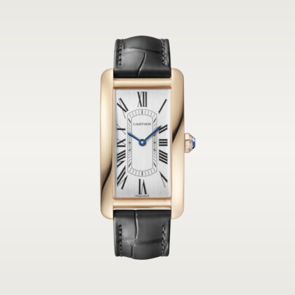 TANK AM??RICAINE WATCH LARGE MODEL ROSE GOLD LEATHER CRWGTA0134
