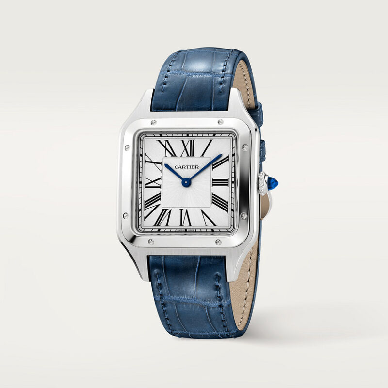 SANTOS-DUMONT WATCH LARGE MODEL QUARTZ MOVEMENT STEEL LEATHER CRWSSA0022 - Image 3