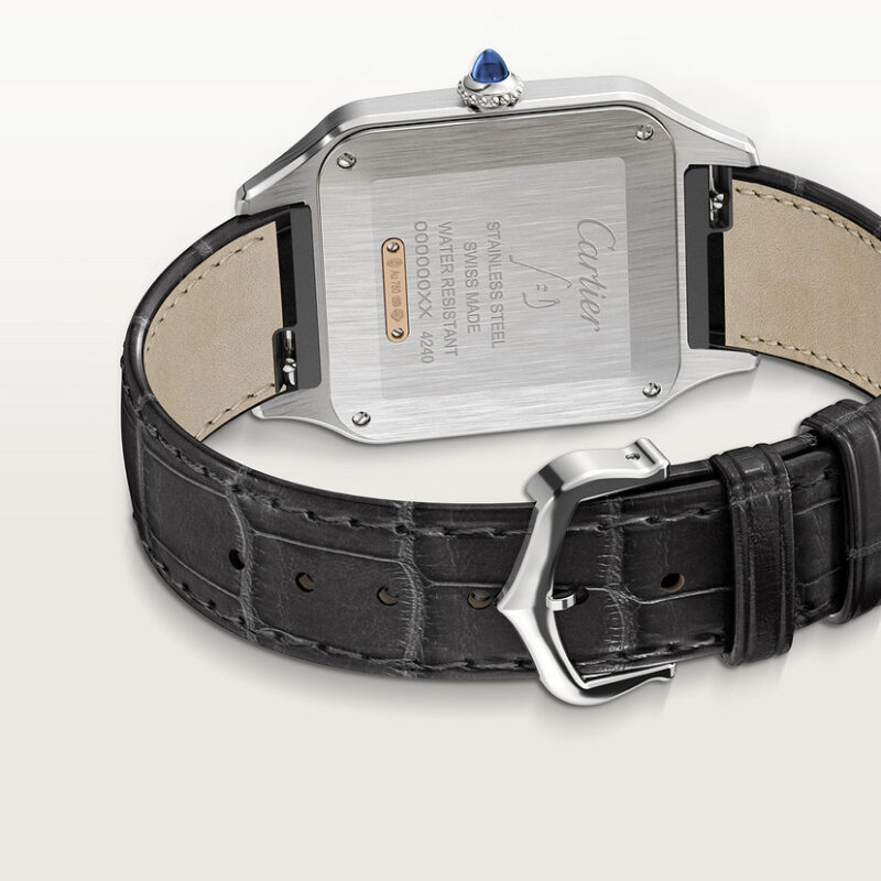 SANTOS-DUMONT WATCH LARGE MODEL QUARTZ MOVEMENT ROSE GOLD STEEL LEATHER CRW2SA0011 - Image 3