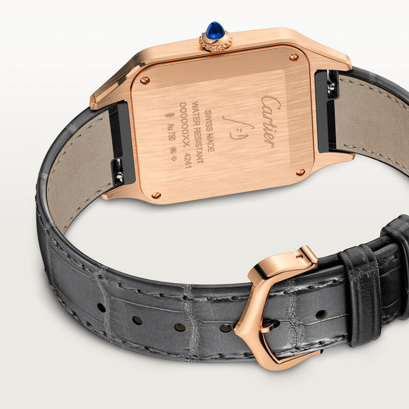 SANTOS-DUMONT WATCH LARGE MODEL QUARTZ MOVEMENT ROSE GOLD LEATHER CRWGSA0021 - Image 5