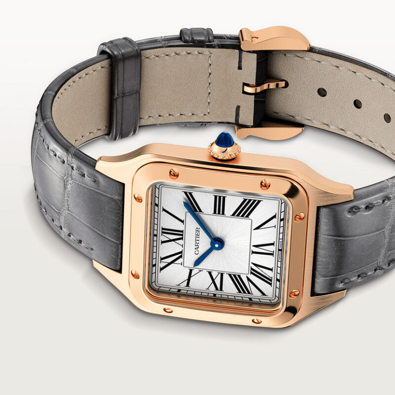 SANTOS-DUMONT WATCH LARGE MODEL QUARTZ MOVEMENT ROSE GOLD LEATHER CRWGSA0021 - Image 7