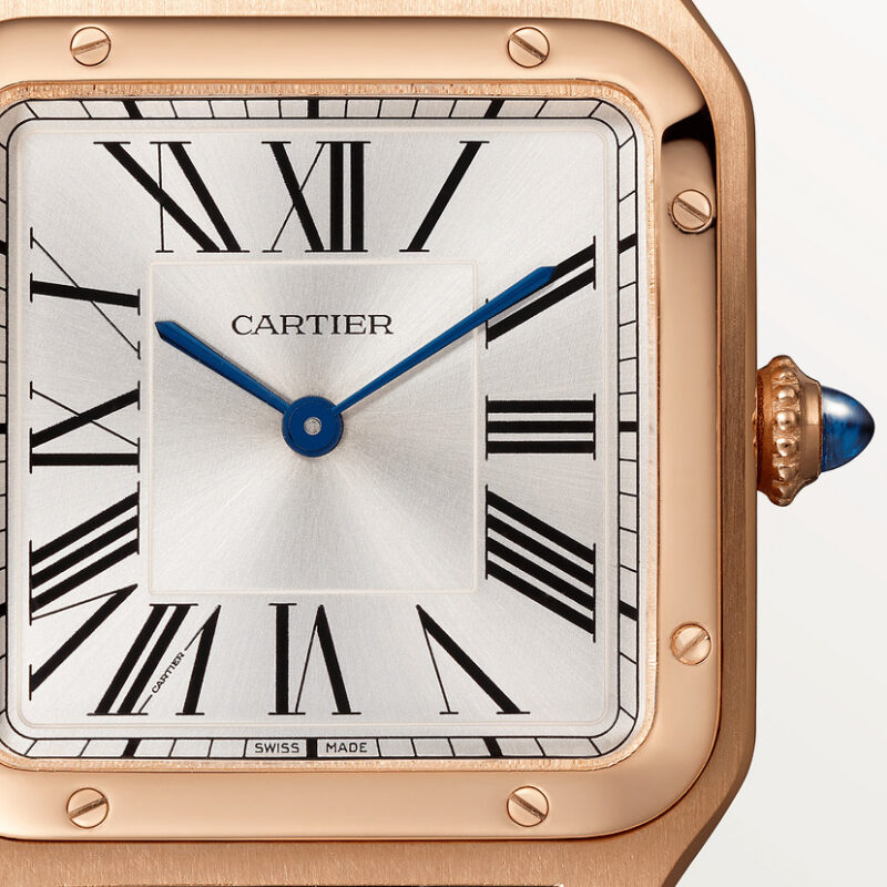 SANTOS-DUMONT WATCH LARGE MODEL QUARTZ MOVEMENT ROSE GOLD LEATHER CRWGSA0021 - Image 8