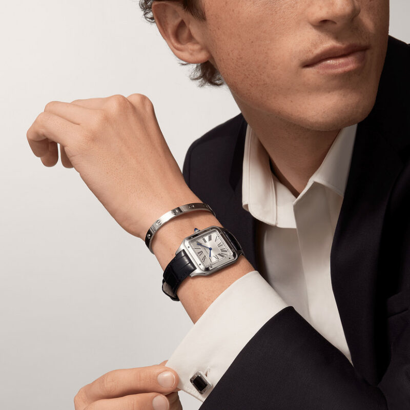 SANTOS-DUMONT WATCH EXTRA-LARGE MODEL STEEL LEATHER CRWSSA0032 - Image 11