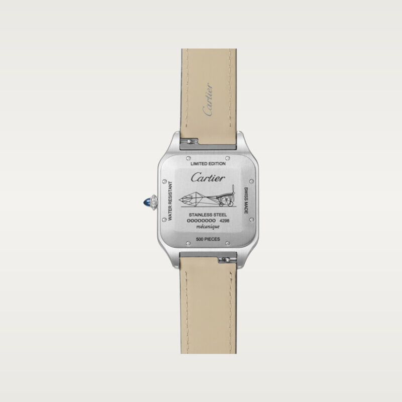 SANTOS-DUMONT WATCH EXTRA-LARGE MODEL 18K ROSE GOLD STEEL LEATHER CRW2SA0025 - Image 3
