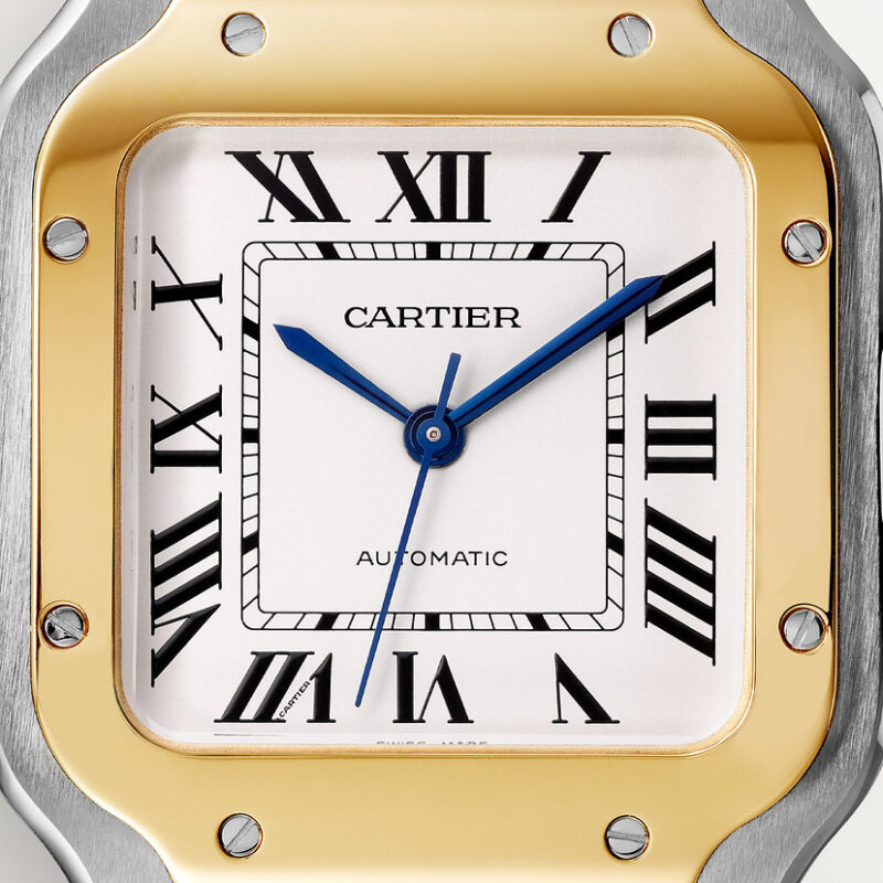 SANTOS DE CARTIER WATCH MEDIUM MODEL YELLOW GOLD STEEL CRW2SA0016 - Image 3