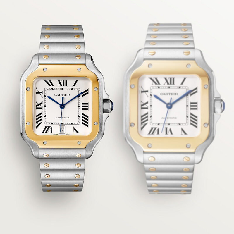 SANTOS DE CARTIER WATCH MEDIUM MODEL YELLOW GOLD STEEL CRW2SA0016 - Image 5