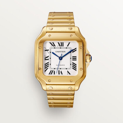 SANTOS DE CARTIER WATCH MEDIUM MODEL YELLOW GOLD CRWGSA0030