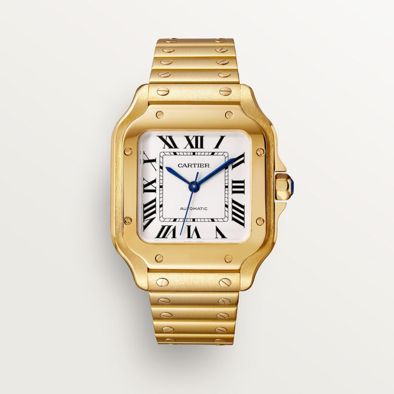 SANTOS DE CARTIER WATCH MEDIUM MODEL YELLOW GOLD CRWGSA0030