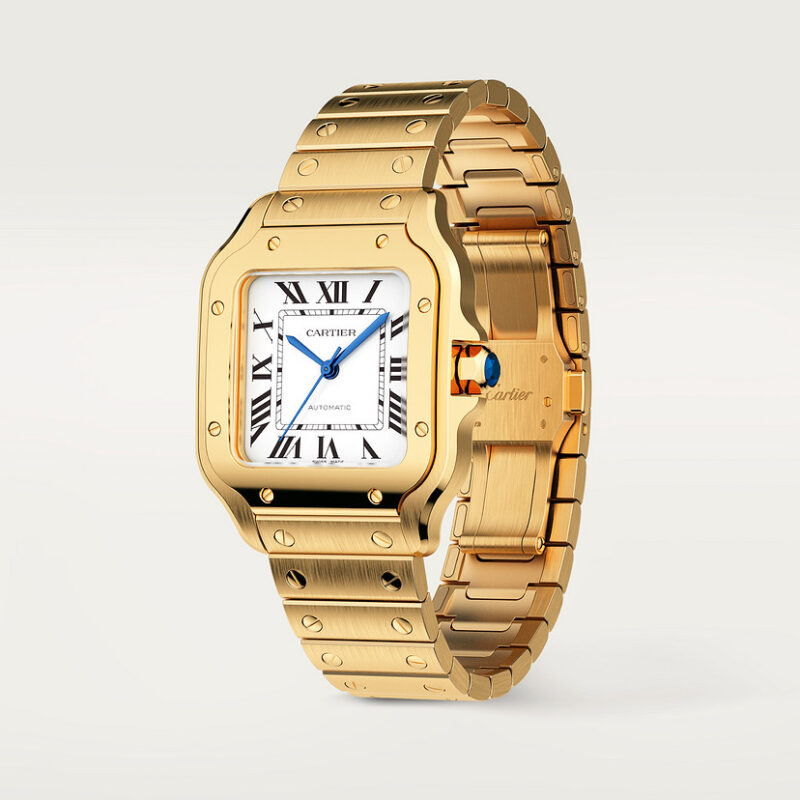 SANTOS DE CARTIER WATCH MEDIUM MODEL YELLOW GOLD CRWGSA0030 - Image 3