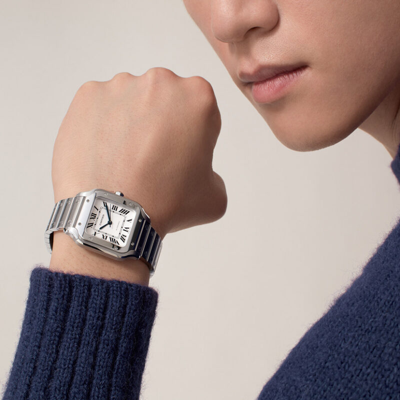 SANTOS DE CARTIER WATCH MEDIUM MODEL STEEL CRWSSA0029 - Image 7