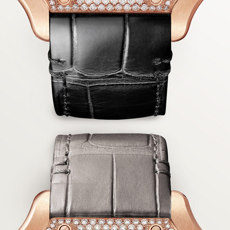 SANTOS DE CARTIER WATCH MEDIUM MODEL ROSE GOLD DIAMONDS CRWJSA0012 - Image 3