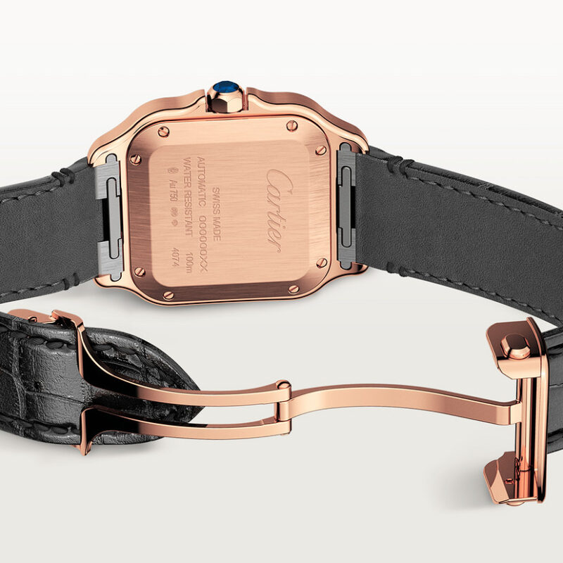 SANTOS DE CARTIER WATCH MEDIUM MODEL ROSE GOLD DIAMONDS CRWJSA0012 - Image 4