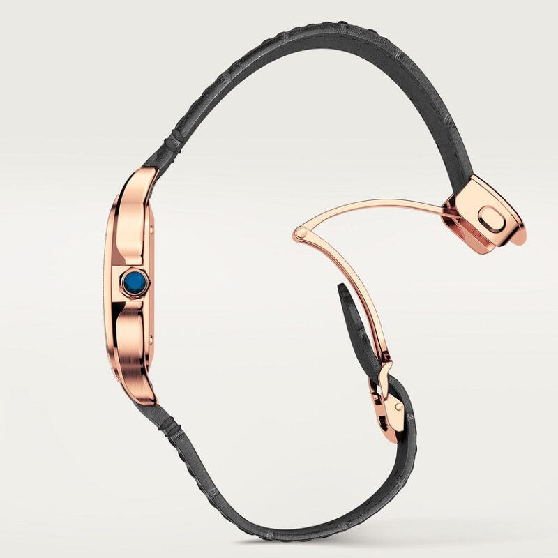 SANTOS DE CARTIER WATCH MEDIUM MODEL ROSE GOLD DIAMONDS CRWJSA0012 - Image 6