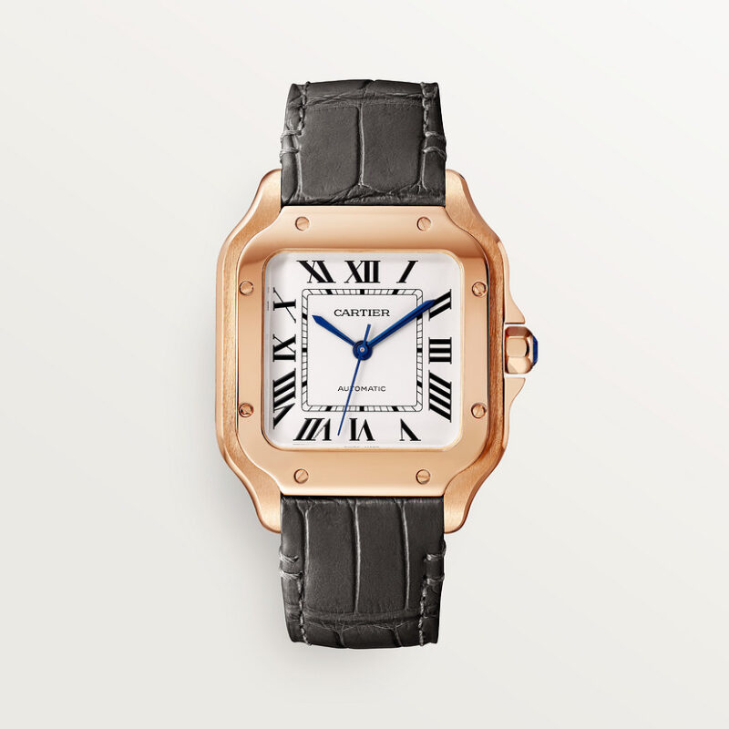 SANTOS DE CARTIER WATCH MEDIUM MODEL ROSE GOLD CRWGSA0028 - Image 2