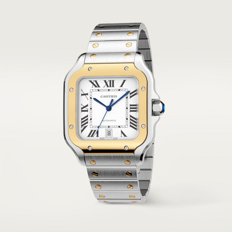 SANTOS DE CARTIER WATCH LARGE MODEL YELLOW GOLD STEEL CRW2SA0009 - Image 3
