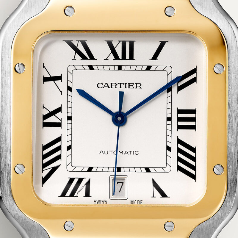 SANTOS DE CARTIER WATCH LARGE MODEL YELLOW GOLD STEEL CRW2SA0009 - Image 4