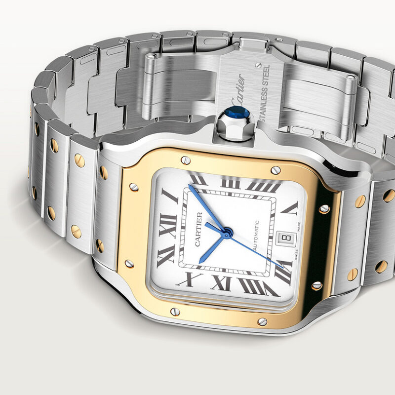SANTOS DE CARTIER WATCH LARGE MODEL YELLOW GOLD STEEL CRW2SA0009 - Image 9