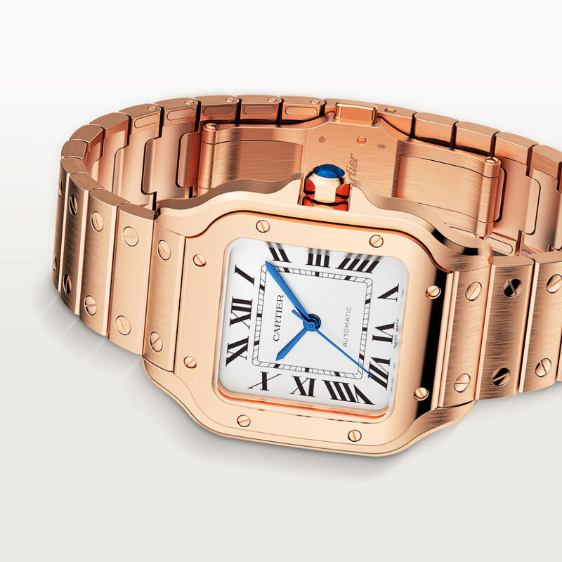 SANTOS DE CARTIER WATCH MEDIUM MODEL ROSE GOLD CRWGSA0031 - Image 5
