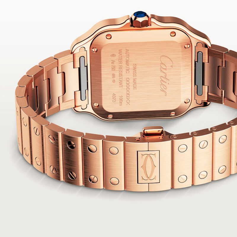 SANTOS DE CARTIER WATCH MEDIUM MODEL ROSE GOLD CRWGSA0031 - Image 6