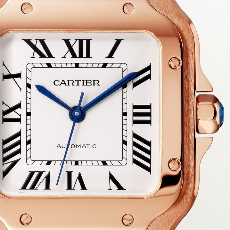 SANTOS DE CARTIER WATCH MEDIUM MODEL ROSE GOLD CRWGSA0031 - Image 7