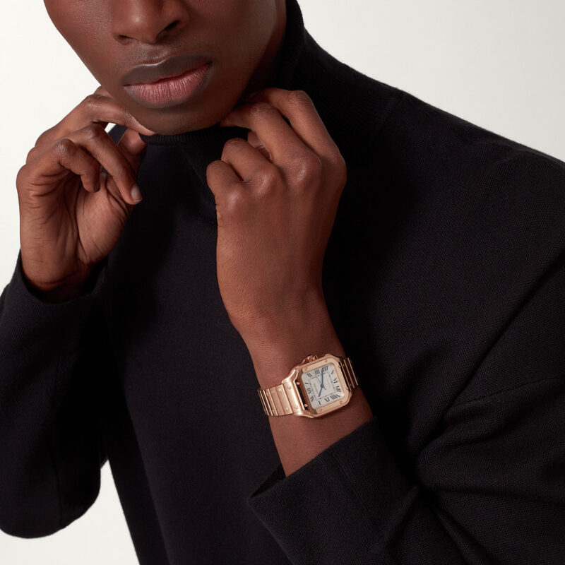 SANTOS DE CARTIER WATCH MEDIUM MODEL ROSE GOLD CRWGSA0031 - Image 8