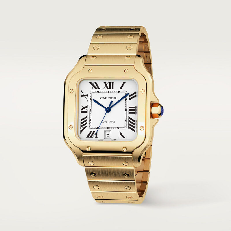SANTOS DE CARTIER WATCH LARGE MODEL YELLOW GOLD CRWGSA0029 - Image 3