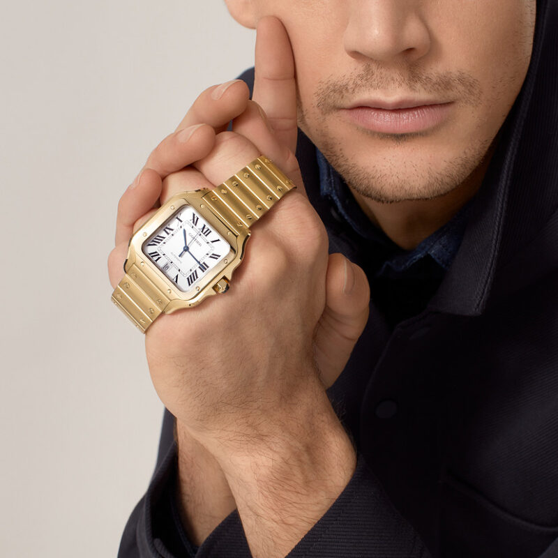 SANTOS DE CARTIER WATCH LARGE MODEL YELLOW GOLD CRWGSA0029 - Image 10