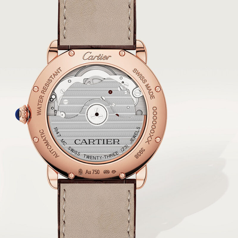RONDE LOUIS CARTIER WATCH 36MM ROSE GOLD LEATHER CRWGRN0006 - Image 2