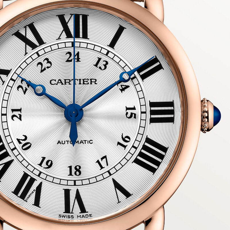 RONDE LOUIS CARTIER WATCH 36MM ROSE GOLD LEATHER CRWGRN0006 - Image 4