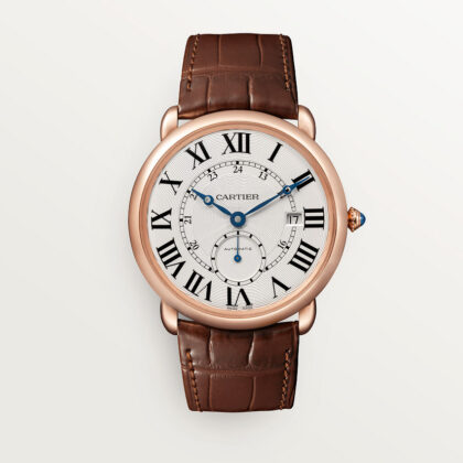 RONDE LOUIS CARTIER WATCH 40MM ROSE GOLD LEATHER CRW6801005