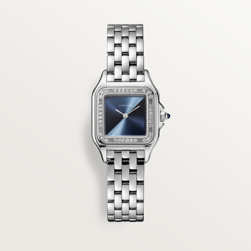 PANTH??RE DE CARTIER WATCH SMALL MODEL QUARTZ MOVEMENT STEEL DIAMONDS CRW4PN0013
