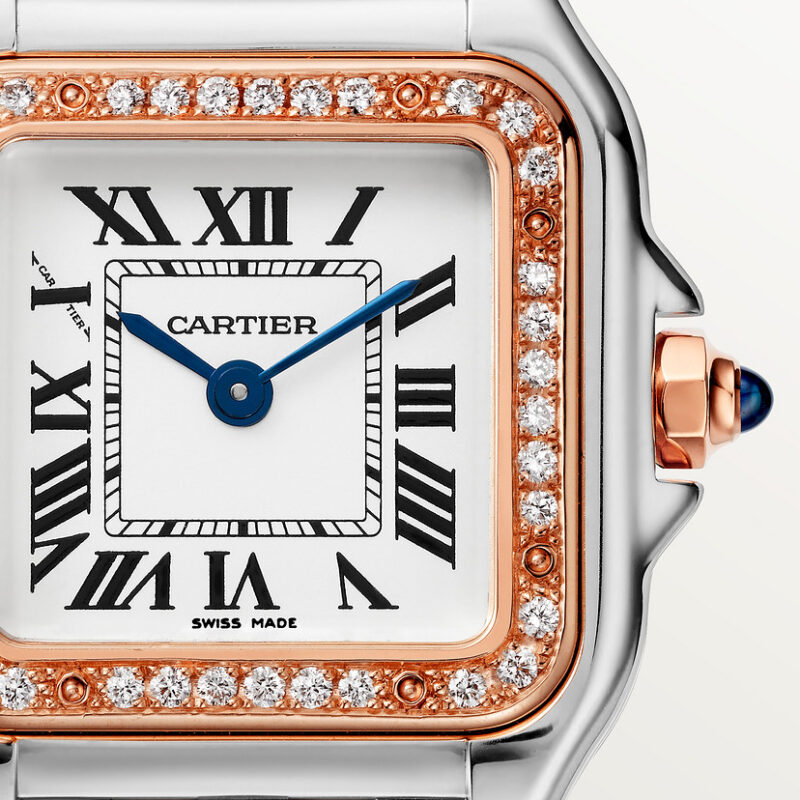 PANTH??RE DE CARTIER WATCH SMALL MODEL QUARTZ MOVEMENT ROSE GOLD STEEL DIAMONDS CRW3PN0006 - Image 7