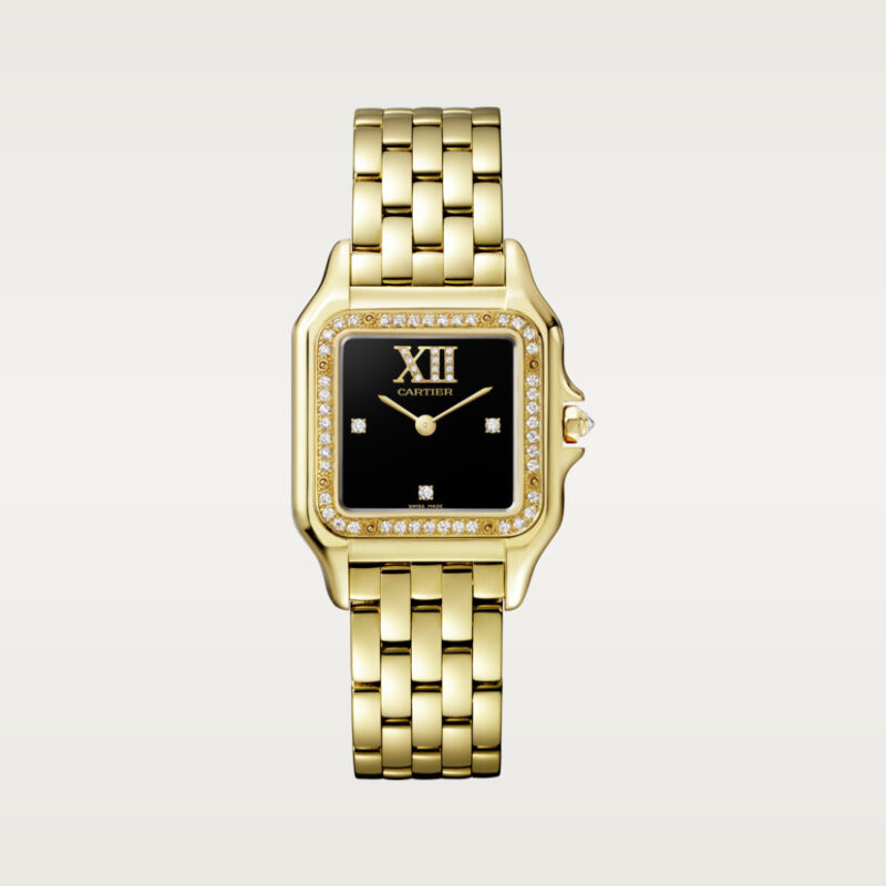 PANTH??RE DE CARTIER WATCH MEDIUM MODEL QUARTZ MOVEMENT YELLOW GOLD DIAMONDS CRWJPN0044