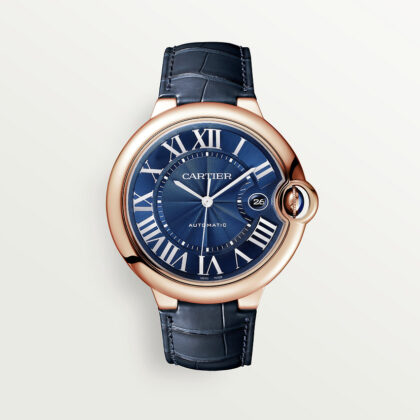 BALLON BLEU DE CARTIER WATCH 42MM ROSE GOLD LEATHER CRWGBB0036