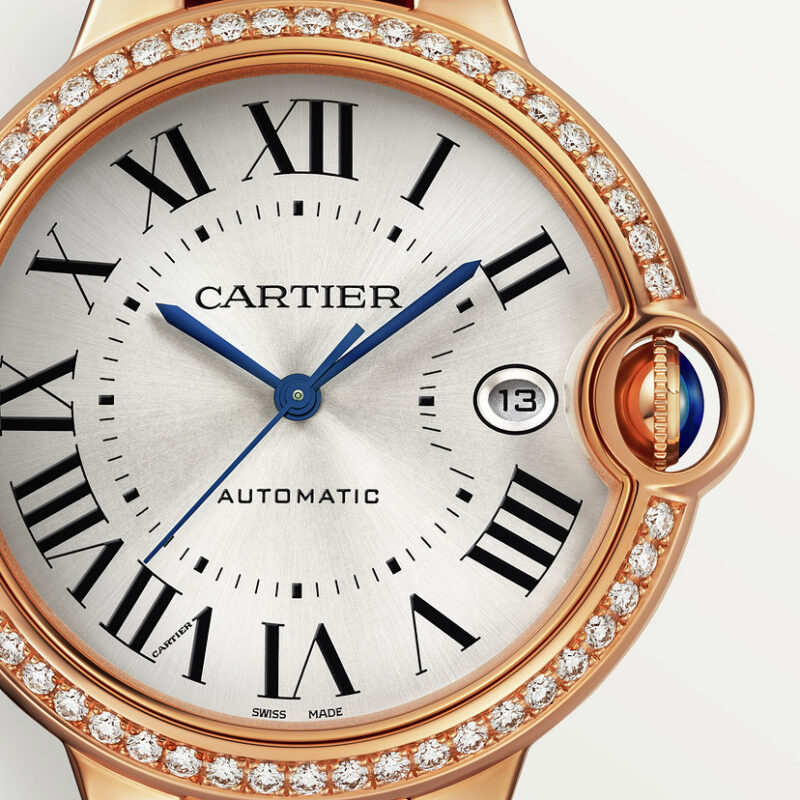 BALLON BLEU DE CARTIER WATCH 40MM ROSE GOLD DIAMONDS LEATHER CRWJBB0056 - Image 2