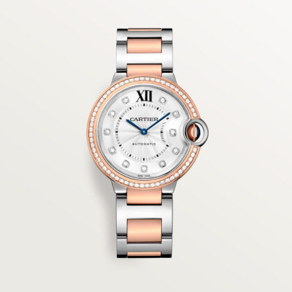 BALLON BLEU DE CARTIER WATCH 36 MM ROSE GOLD STEEL DIAMONDS CRW3BB0024