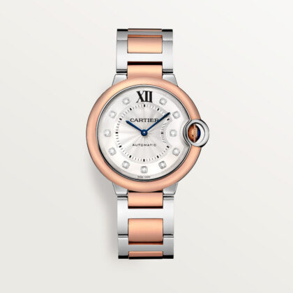 BALLON BLEU DE CARTIER WATCH 36MM ROSE GOLD STEEL DIAMONDS CRW3BB0013