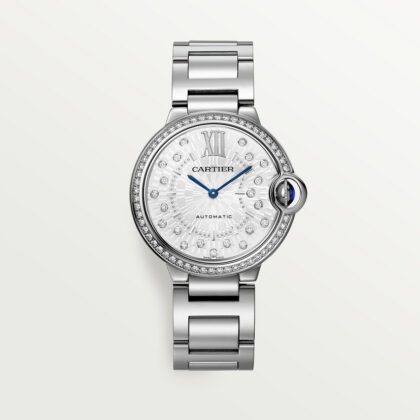 BALLON BLEU DE CARTIER WATCH 36 MM STEEL DIAMONDS CRW4BB0036