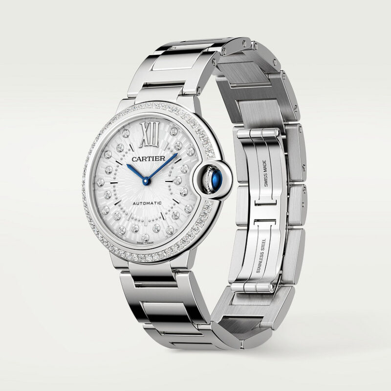 BALLON BLEU DE CARTIER WATCH 36 MM STEEL DIAMONDS CRW4BB0036 - Image 2