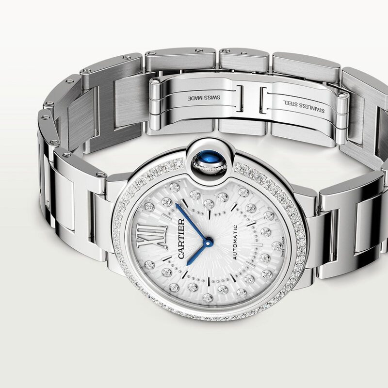 BALLON BLEU DE CARTIER WATCH 36 MM STEEL DIAMONDS CRW4BB0036 - Image 5