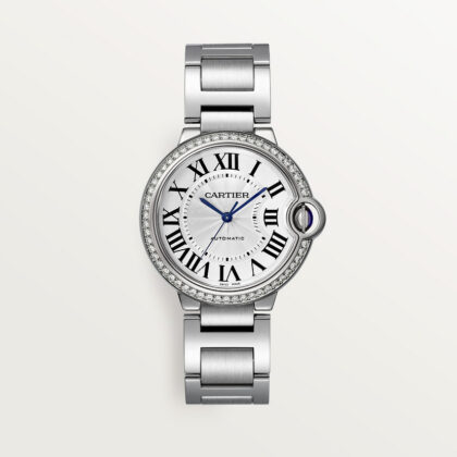BALLON BLEU DE CARTIER WATCH 36 MM STEEL DIAMONDS CRW4BB0024