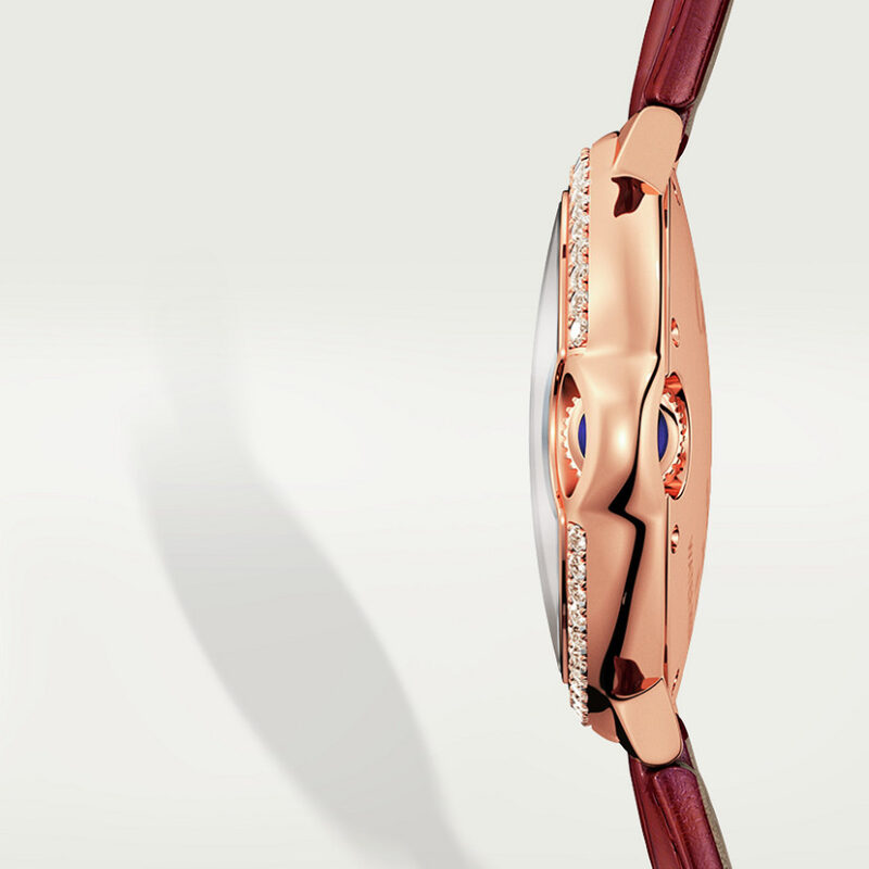 BALLON BLEU DE CARTIER WATCH 33MM ROSE GOLD DIAMONDS LEATHER CRWJBB0033 - Image 2