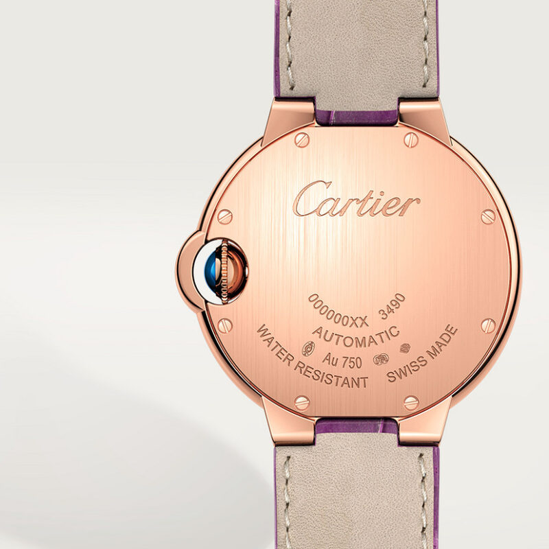 BALLON BLEU DE CARTIER WATCH 33MM ROSE GOLD DIAMONDS LEATHER CRWJBB0051 - Image 2