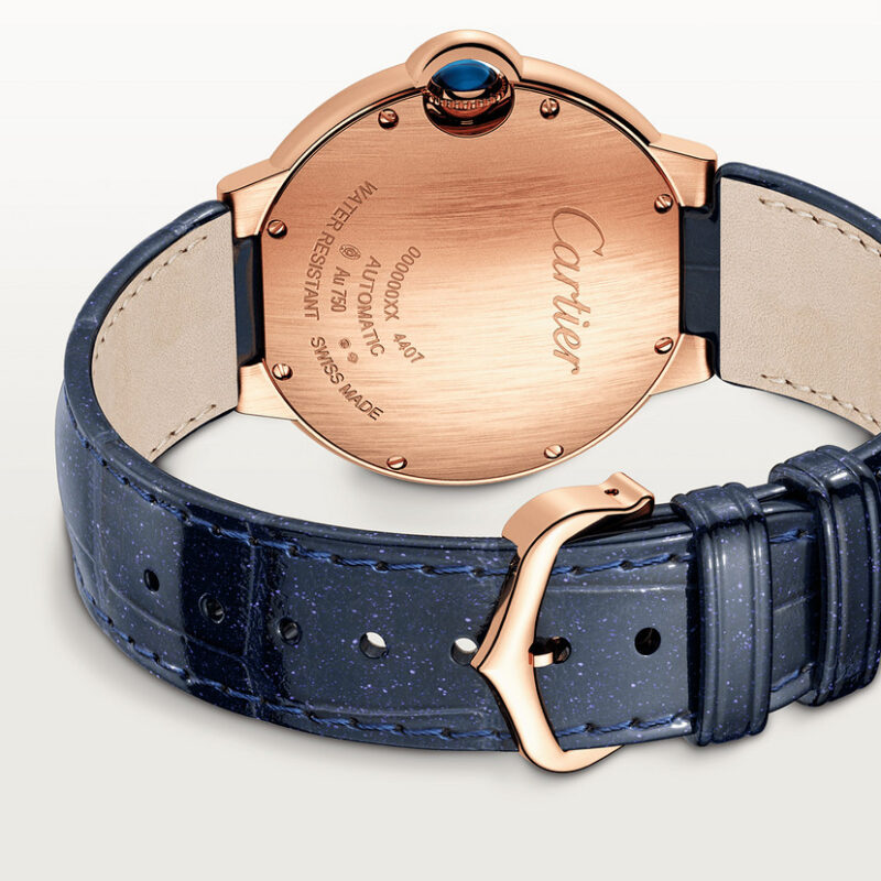 BALLON BLEU DE CARTIER WATCH 36 MM ROSE GOLD DIAMONDS LEATHER CRWGBB0053 - Image 3
