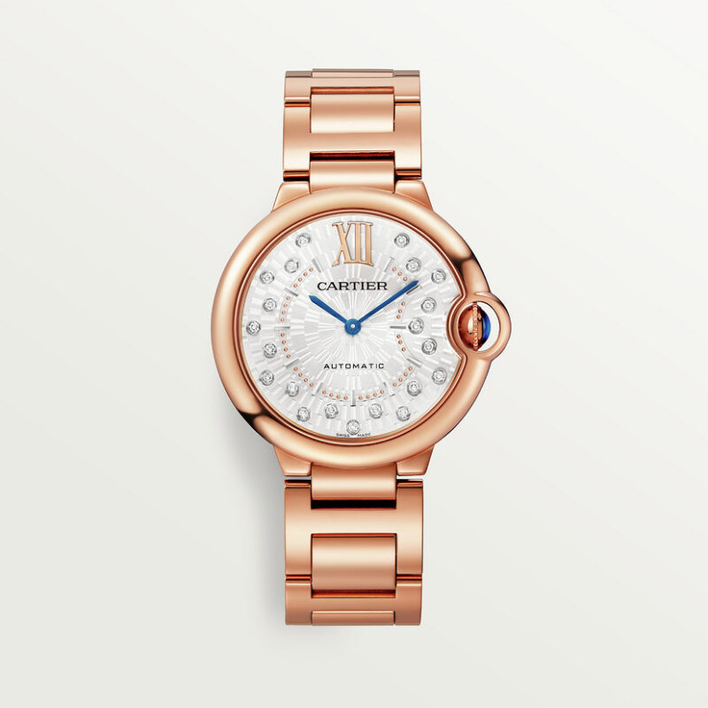 BALLON BLEU DE CARTIER WATCH 36 MM ROSE GOLD DIAMONDS CRWGBB0055