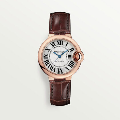 BALLON BLEU DE CARTIER WATCH 33MM ROSE GOLD LEATHER CRW6920097
